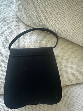 Classic Black Suede Shoulder Bag